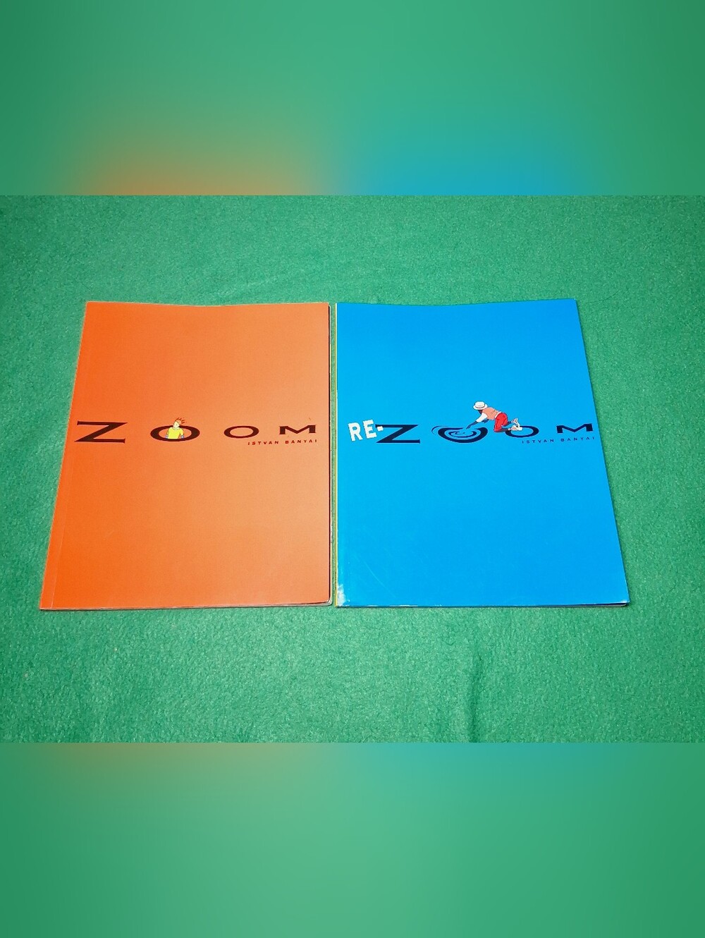 Zoom & Re-Zoom Istvan Banyai Wordless Picture Book Lot Paperback Vintage